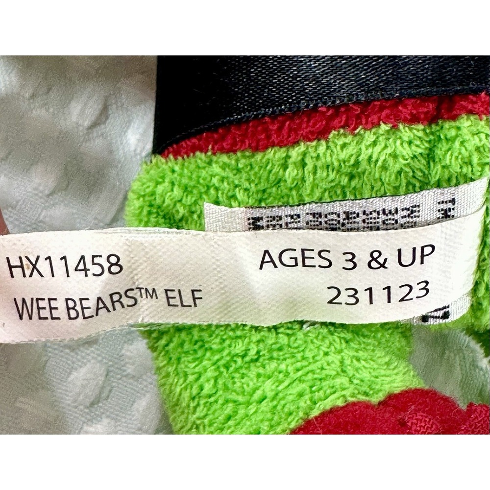 Ganz Wee Bears Elf Plush HX11458 Christmas Teddy Green Red Holiday Toy 10" - Picture 6 of 12